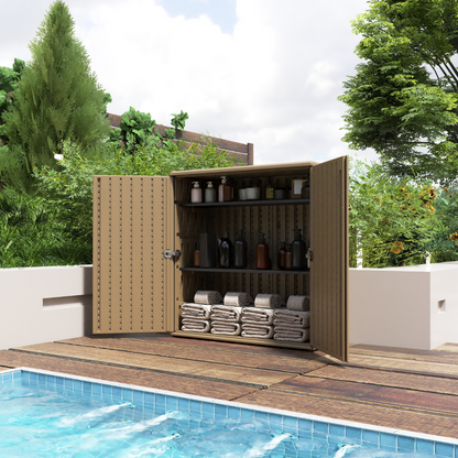 AVA Outdoor Multipurpose Shoe Cabinet Brown