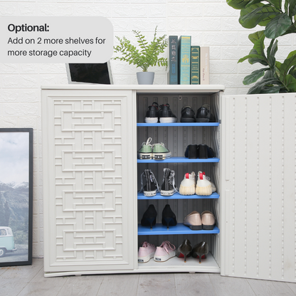AVA Outdoor Multipurpose Shoe Cabinet White