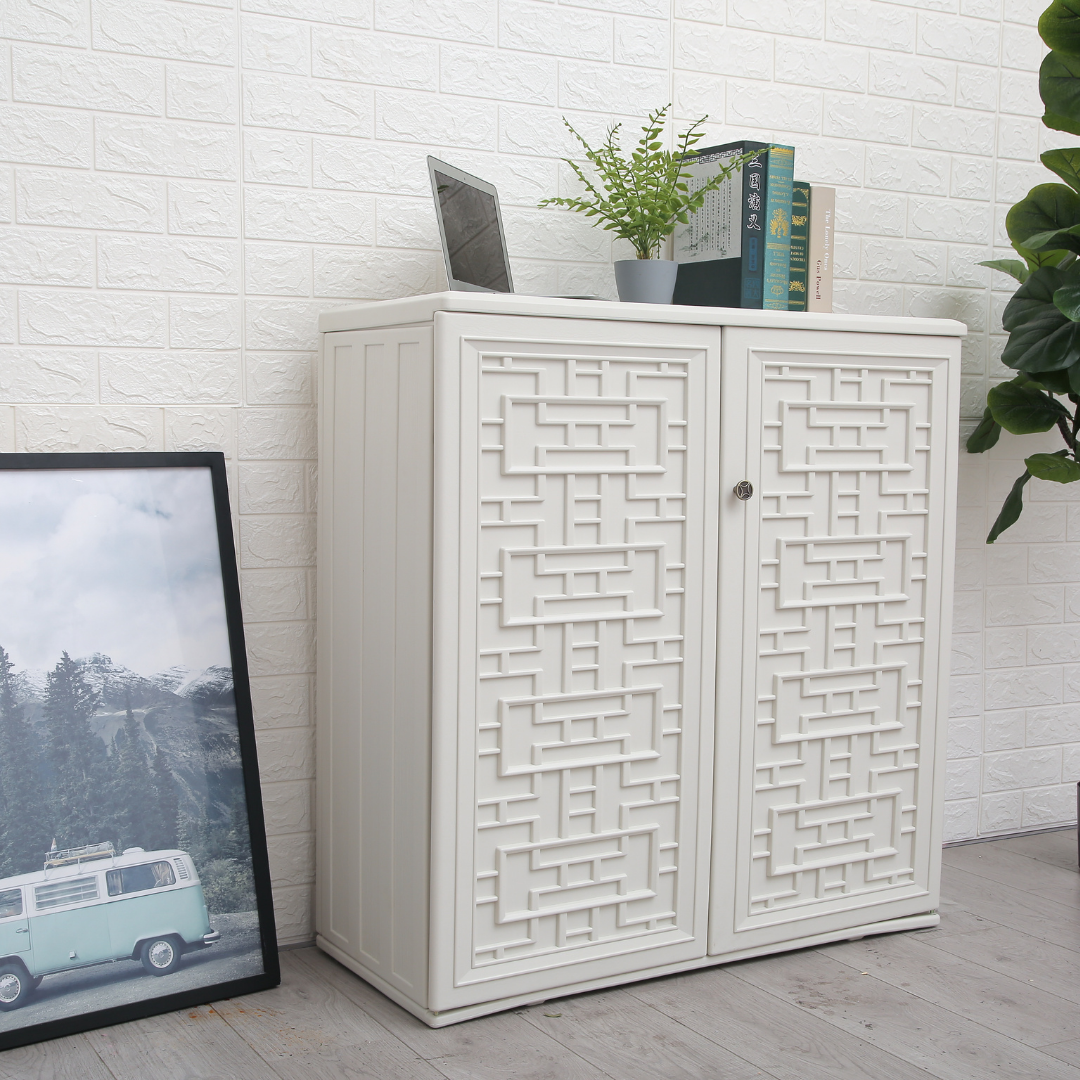 AVA Outdoor Multipurpose Shoe Cabinet White